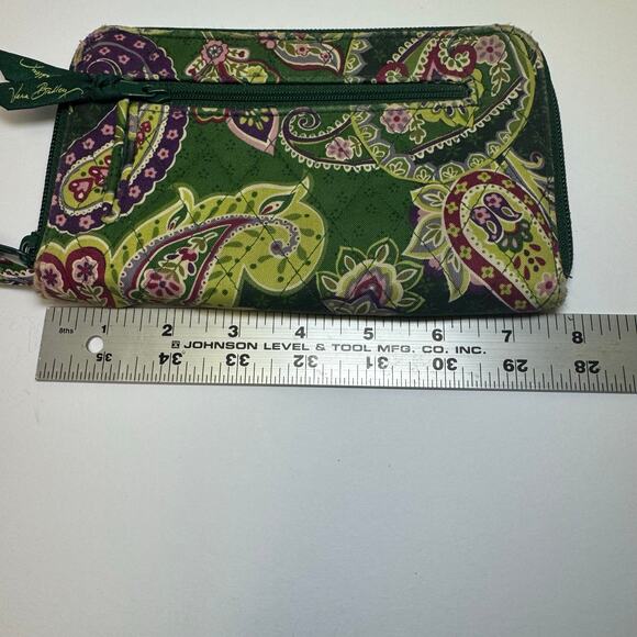 Vera Bradley Chelsea Green Zippered Wallet with wrist strap - Picture 9 of 10